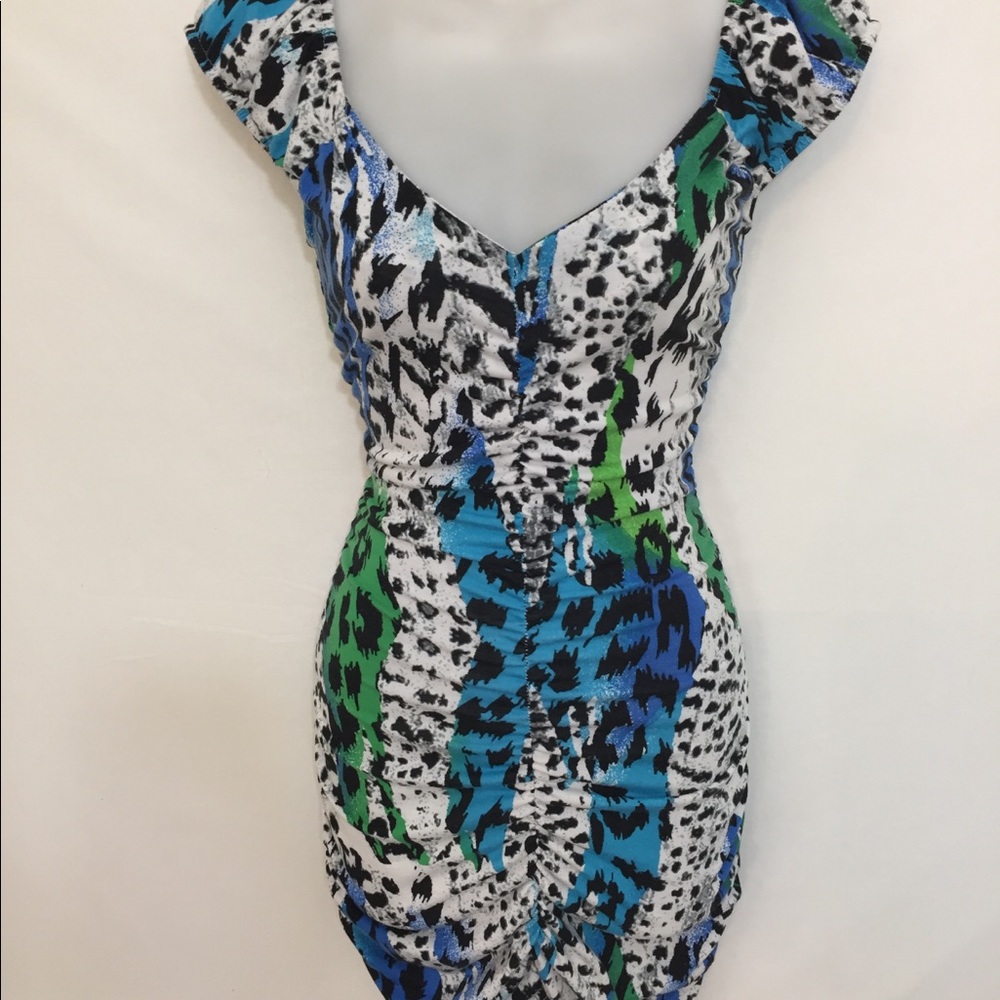 Multi colored cheetah print dress.
